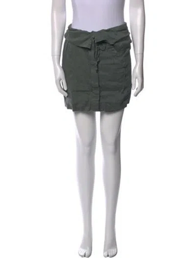Pre-owned Vince Linen Mini Skirt In Gray