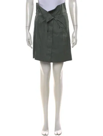Pre-owned Vince Linen Mini Skirt In Green