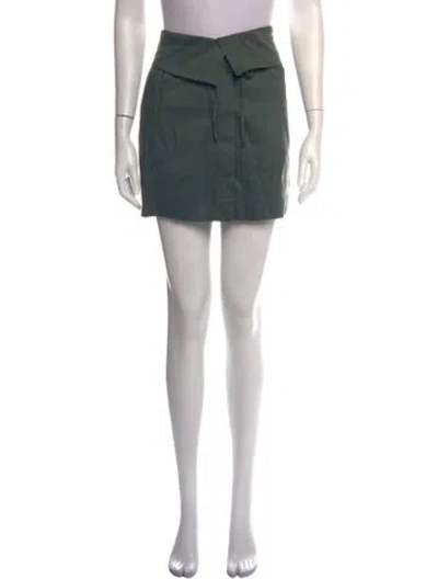 Pre-owned Vince Linen Mini Skirt In Green