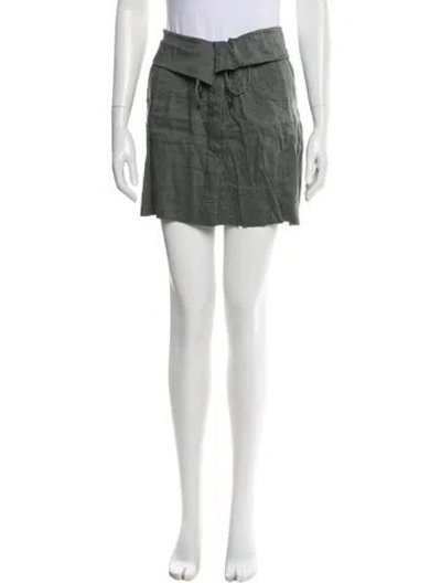 Pre-owned Vince Linen Mini Skirt In White
