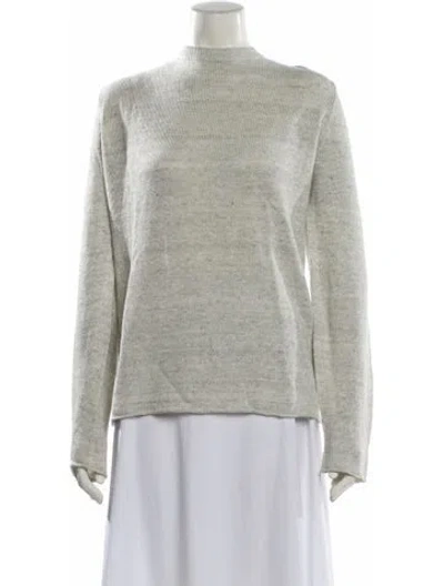 Pre-owned Vince Linen Mock Neck Sweater In Neutral