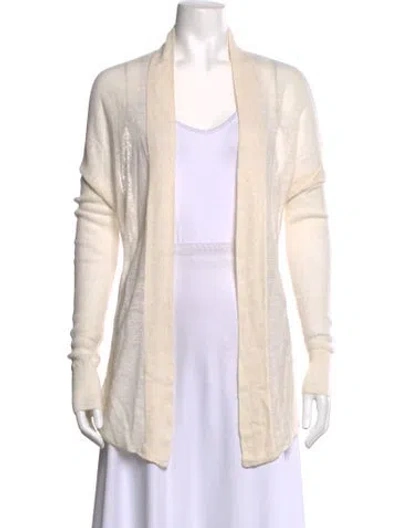 Pre-owned Vince Linen Open Front Sweater In Neutrals
