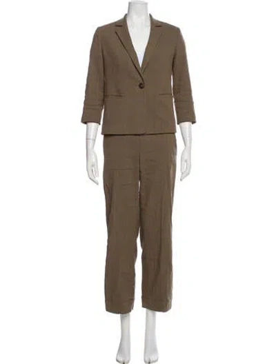 Pre-owned Vince Linen Pantsuit In Green