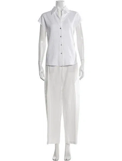 Pre-owned Vince Linen Pantsuit In White