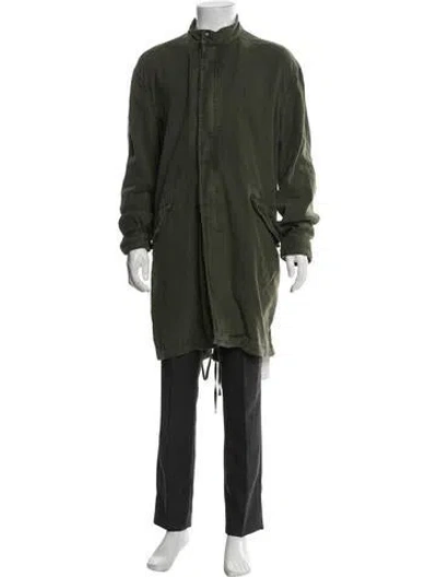 Pre-owned Vince Linen Parka In Green