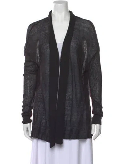 Pre-owned Vince Linen Plunge Neckline Sweater In Black