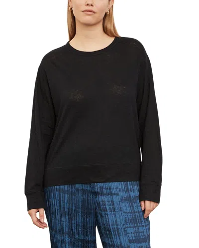 Vince Linen Pullover In Black
