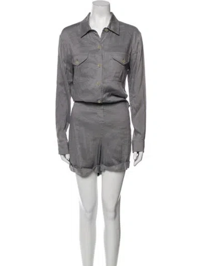 Pre-owned Vince Linen Romper In Gray