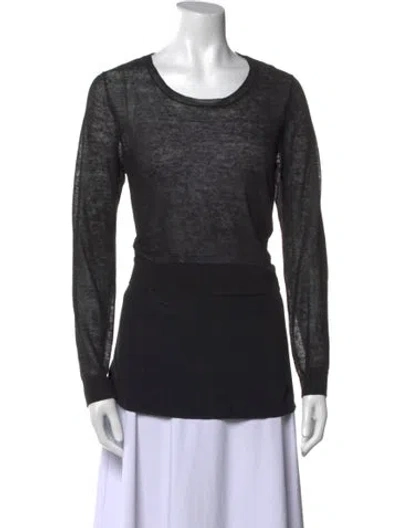 Pre-owned Vince Linen Scoop Neck Sweater In Blue