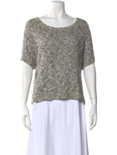 Pre-owned Vince Linen Scoop Neck Sweater In Gray