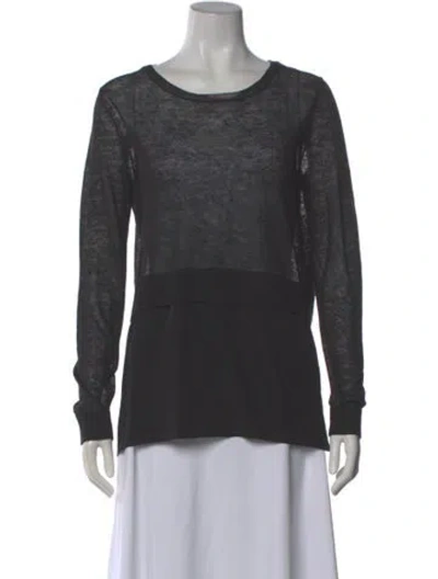 Pre-owned Vince Linen Scoop Neck Sweater In Gray