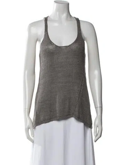 Pre-owned Vince Linen Scoop Neck Sweater In Grey