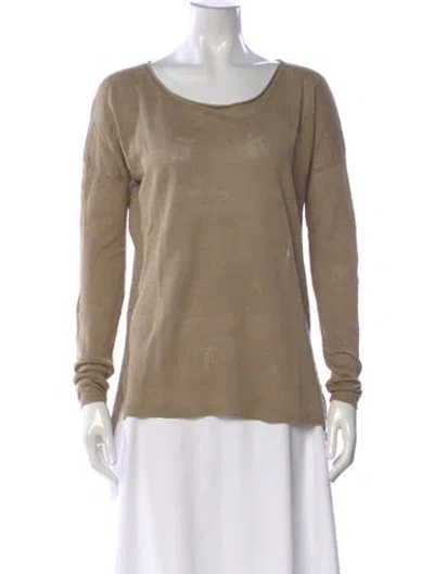 Pre-owned Vince Linen Scoop Neck Sweater In Neutral