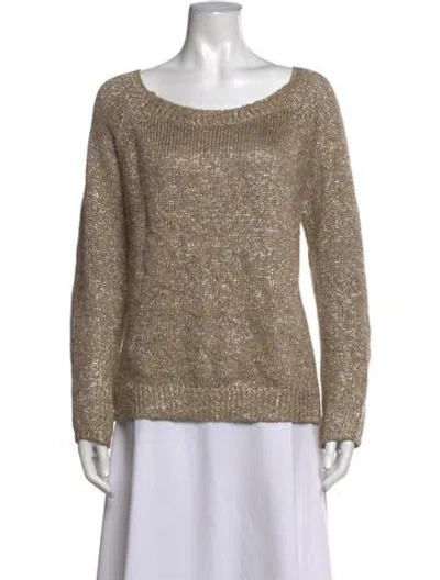 Pre-owned Vince Linen Scoop Neck Sweater In Neutrals
