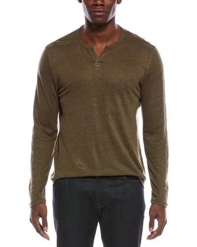 Vince Linen Shirt In Green