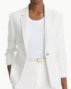 Vince Linen Blend Shrunken Blazer In White