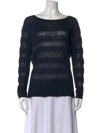 Pre-owned Vince Linen Striped Sweater In Blue