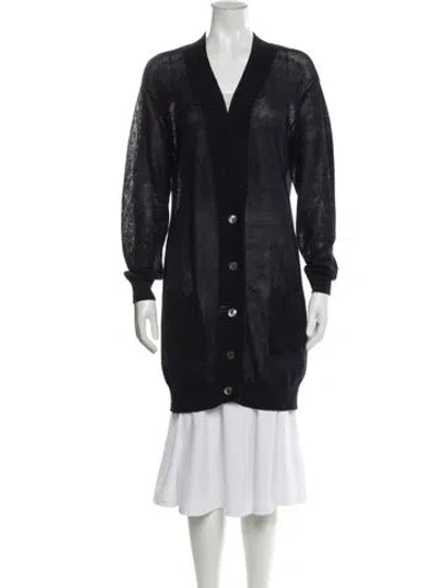 Pre-owned Vince Linen Striped Sweater In Blue