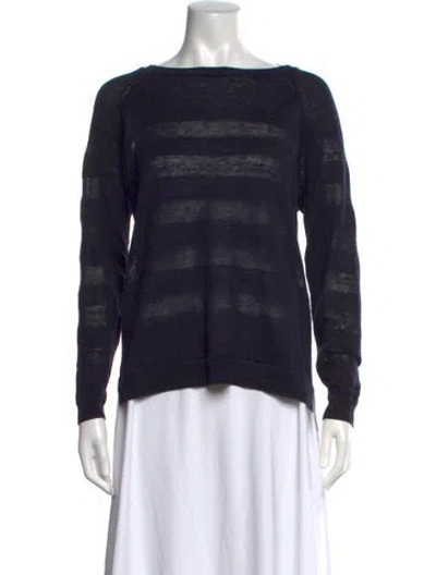 Pre-owned Vince Linen Striped Sweater In Blue