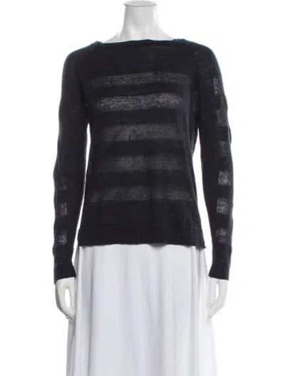 Pre-owned Vince Linen Striped Sweater In Blue
