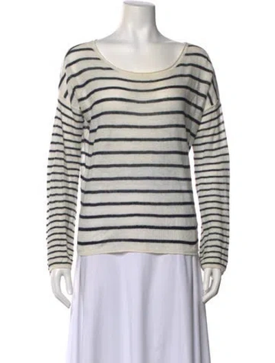 Pre-owned Vince Linen Striped Sweater In Gray