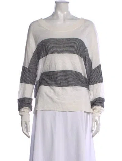 Pre-owned Vince Linen Striped Sweater In Neutrals