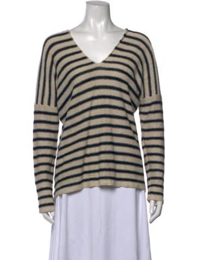 Pre-owned Vince Linen Striped Sweater In Neutrals