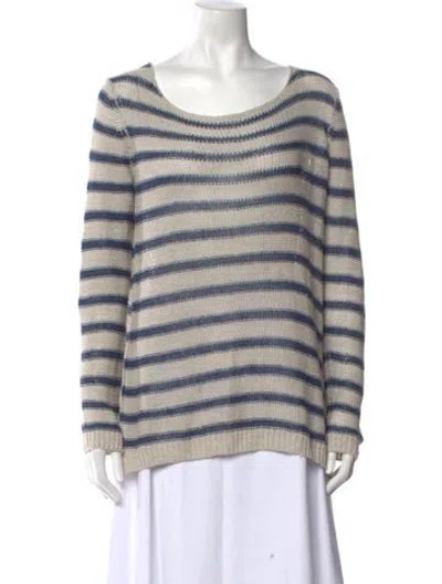Pre-owned Vince Linen Striped Sweater In Neutrals