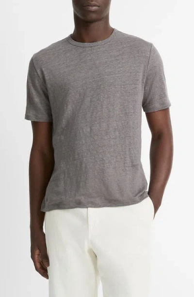 Vince Linen T-shirt In Iron