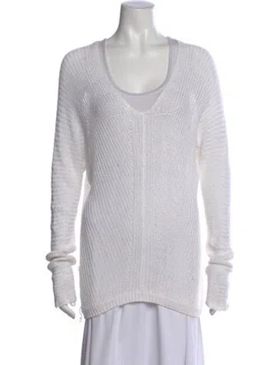 Pre-owned Vince Linen V-neck Sweater In Neutral