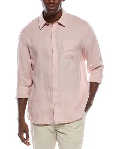 Vince Linen Woven Shirt In Pink