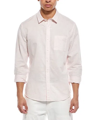 Vince Linen-blend Button-down Shirt In White