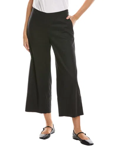 Vince Linen-blend Crop Wide Pant In Black