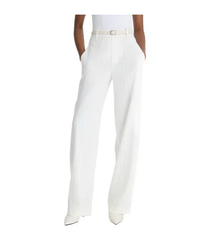 Vince Linen-blend High-rise Pull-on Pant In White