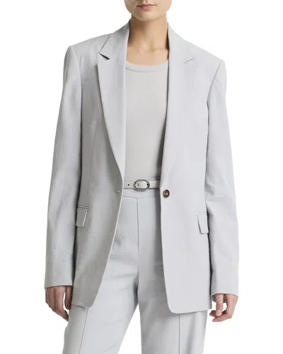 Vince Linen-blend Single Breasted Blazer In 074bmi-bay Mist