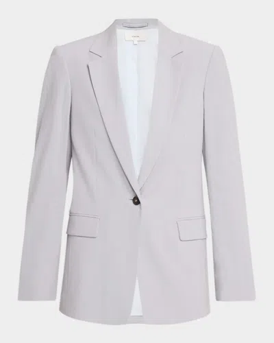 Vince Linen-blend Single-breasted Blazer In Gray