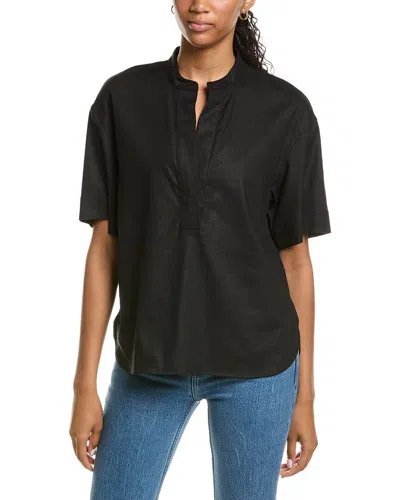 Vince Linen-blend Top In Black