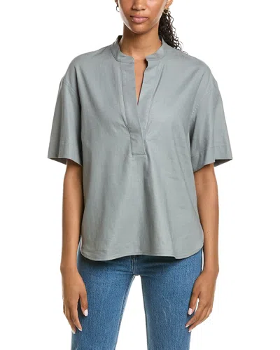 Vince Linen-blend Top In Green