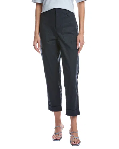 Vince Linen-blend Utility Pant In Blue