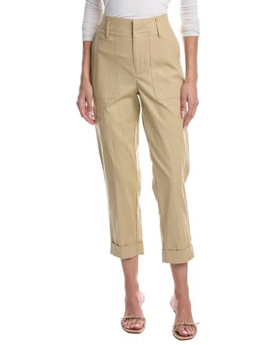 Vince Linen-blend Utility Pant In Brown