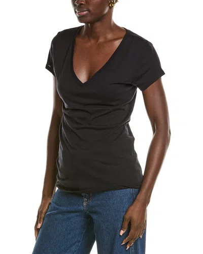 Vince Little Boy V-neck T-shirt In Black