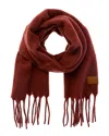 Vince Lofty Solid Leather-trim Wool & Alpaca-blend Scarf In Brown