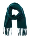 Vince Lofty Solid Leather-trim Wool & Alpaca-blend Scarf In Green