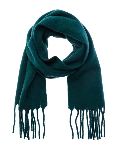 Vince Lofty Solid Leather-trim Wool & Alpaca-blend Scarf In Green