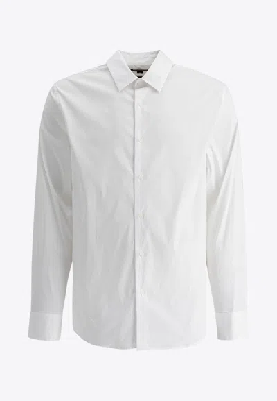 VINCE LOGO-EMBROIDERED BUTTONED SHIRT