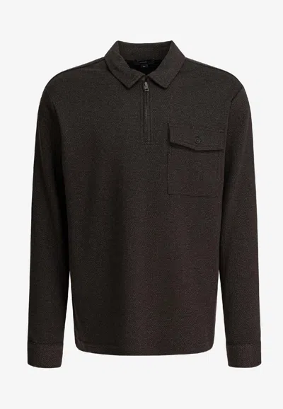 VINCE LOGO EMBROIDERED POLO T-SHIRT