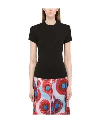 Vince Logo Short-sleeved T-shirt In Black