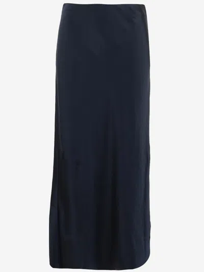 Vince Long Acetate Skirt In Black