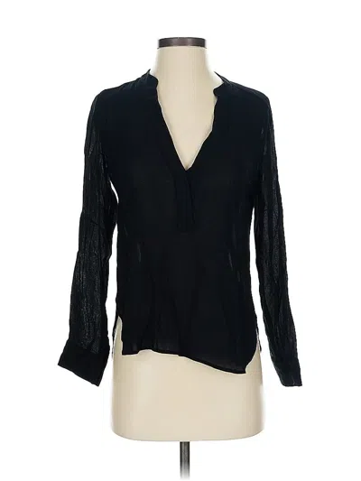 Pre-owned Vince Long Sleeve Blouse In Black