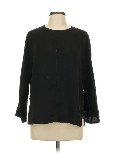 Pre-owned Vince Long Sleeve Blouse In Black